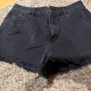 Black jean shorts bought from pacsun. size 30 in women’s